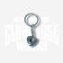 Silver rotary engine rotor keyring with metal keychain