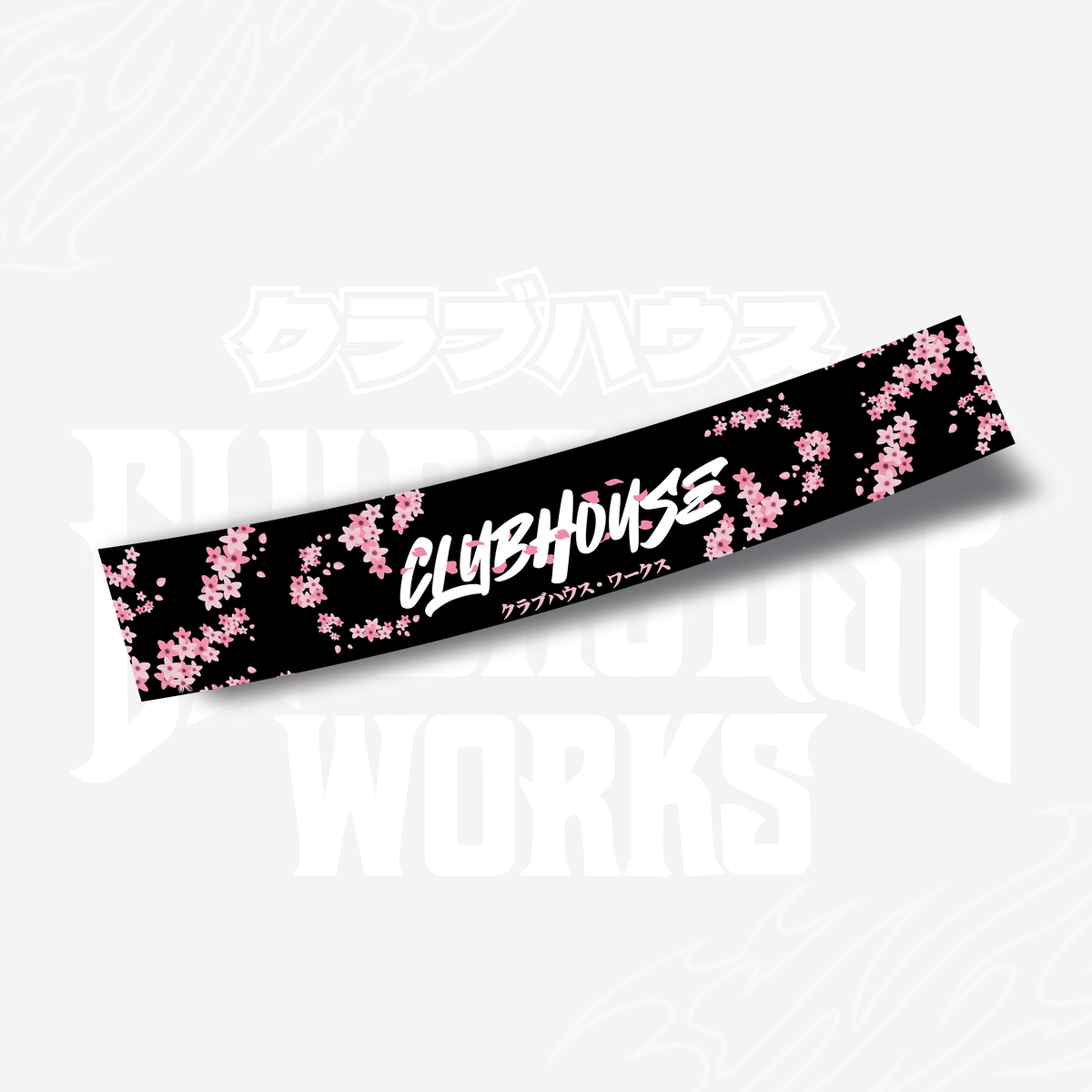 Clubhouse Works cherry blossom JDM windscreen banner