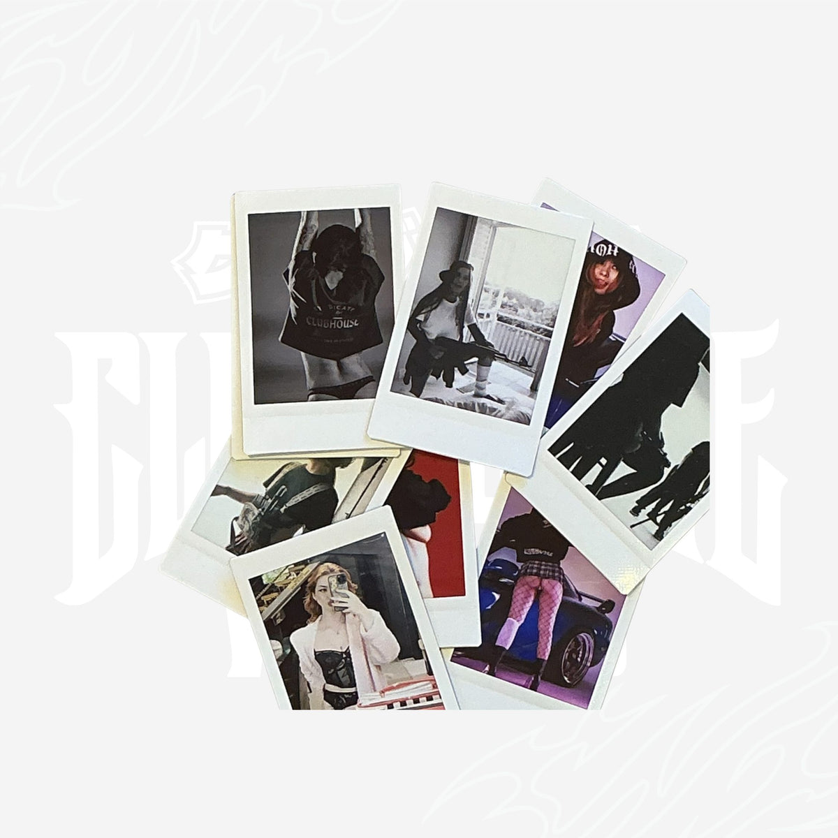 Clubhouse Works BTS Polaroids featuring candid behind-the-scenes photos from the JDM clothing brand