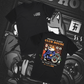 Black Shiba-San Tee featuring wheels and ramen Shiba artwork